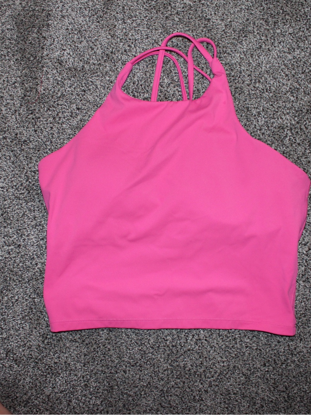 Women’s Pink High-Neck Strappy Crop Top